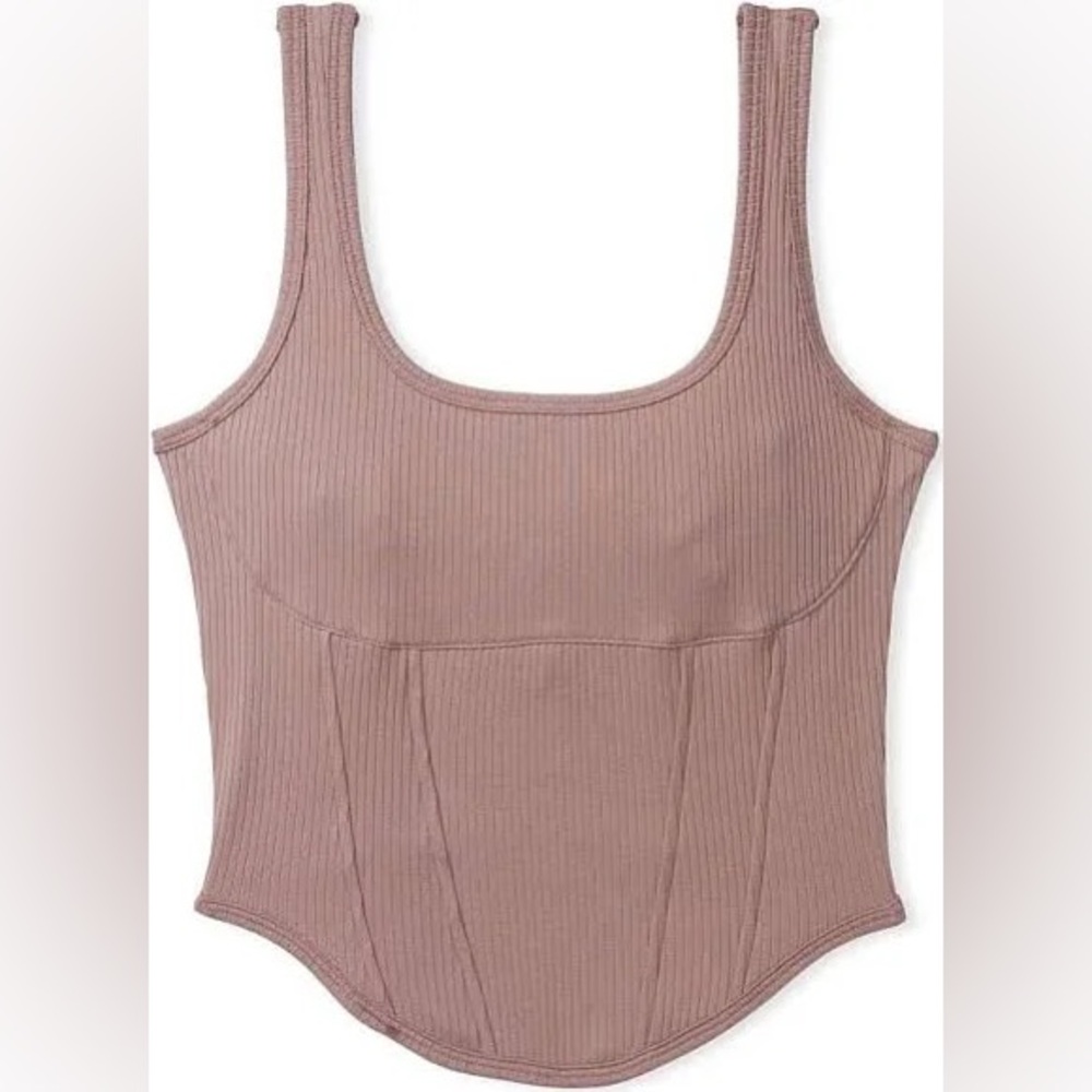 NWT PINK Women's Cinched Corset Top Size XL Brown